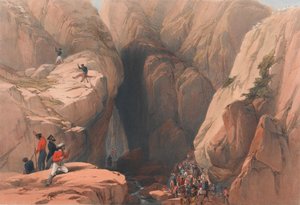 从帕鲁什进入科雅克山口，约1839年（石版画，着色）。