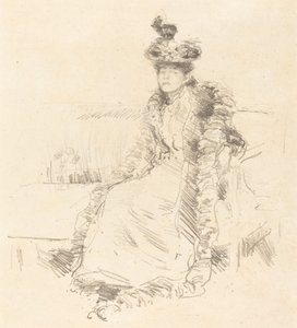 一位坐着的女士，1893年。 作者 詹姆斯·阿博特·麦克尼尔·惠斯勒