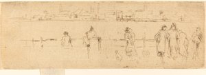 堤岸上的素描，约1884-1886年。 作者 詹姆斯·阿博特·麦克尼尔·惠斯勒