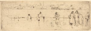 堤岸上的素描，约1884-1886年。 作者 詹姆斯·阿博特·麦克尼尔·惠斯勒