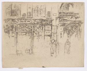 安东尼的印刷店，塞纳河街，约 1892-93 年（蚀刻版画；纸上墨水） 作者 詹姆斯·阿博特·麦克尼尔·惠斯勒