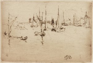Barges, Dordrecht, 1884. 作者 詹姆斯·阿博特·麦克尼尔·惠斯勒