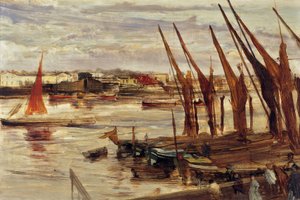 Battersea Reach，c.1863 作者 詹姆斯·阿博特·麦克尼尔·惠斯勒