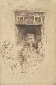 Bead-Stringers，1880年（在纸上进行黑色蚀刻） 作者 詹姆斯·阿博特·麦克尼尔·惠斯勒