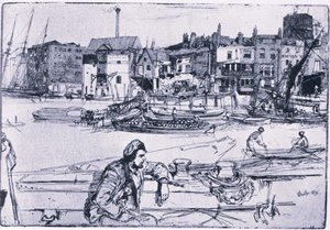 黑狮码头（彩色石版画） 作者 詹姆斯·阿博特·麦克尼尔·惠斯勒