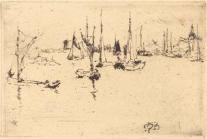 船只，多德雷赫特，1884。 作者 詹姆斯·阿博特·麦克尼尔·惠斯勒