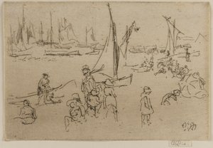 儿童，朴茨茅斯，1887年。 作者 詹姆斯·阿博特·麦克尼尔·惠斯勒