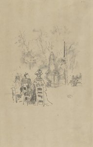 雕像下的对话，卢森堡花园 作者 詹姆斯·阿博特·麦克尼尔·惠斯勒