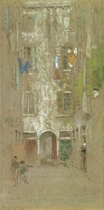 Corte del Paradiso，1880年（粉笔和粉彩在灰纸上） 作者 詹姆斯·阿博特·麦克尼尔·惠斯勒