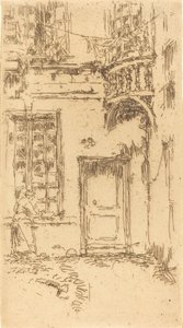 Courtyard, Rue P.L. Courier, 1888. 作者 詹姆斯·阿博特·麦克尼尔·惠斯勒