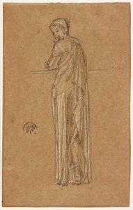 垂挂的人物站立，1870-1873年。 作者 詹姆斯·阿博特·麦克尼尔·惠斯勒