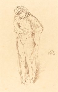 垂头丧气的人物，站立，1891年。 作者 詹姆斯·阿博特·麦克尼尔·惠斯勒