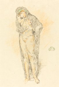 垂头丧气的人物，站立，1891年。 作者 詹姆斯·阿博特·麦克尼尔·惠斯勒
