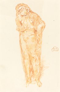 垂头丧气的人物，站立，1891年。 作者 詹姆斯·阿博特·麦克尼尔·惠斯勒