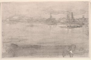 清晨：1878年，伦敦巴特西泰晤士河。 作者 詹姆斯·阿博特·麦克尼尔·惠斯勒