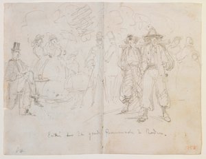 巴登的大长廊入口处，1858年。 作者 詹姆斯·阿博特·麦克尼尔·惠斯勒