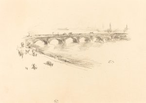 傍晚，小滑铁卢桥，1896年。 作者 詹姆斯·阿博特·麦克尼尔·惠斯勒