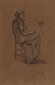 女性形象，坐着，1870-1873。 作者 詹姆斯·阿博特·麦克尼尔·惠斯勒