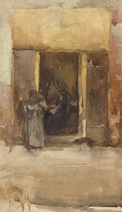门口的人物，约1897-99年 作者 詹姆斯·阿博特·麦克尼尔·惠斯勒
