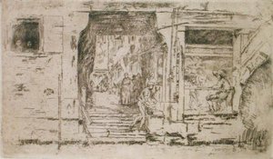 鱼店，威尼斯（蚀刻版） 作者 詹姆斯·阿博特·麦克尼尔·惠斯勒