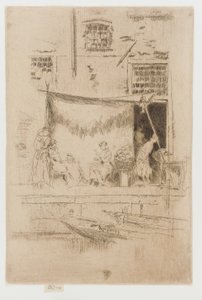 水果摊位，1879-1880。 作者 詹姆斯·阿博特·麦克尼尔·惠斯勒