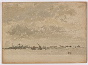 灰色和银色-珀弗莱特，1881-1883。 作者 詹姆斯·阿博特·麦克尼尔·惠斯勒