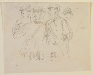 四个人的组合，1858年。 作者 詹姆斯·阿博特·麦克尼尔·惠斯勒