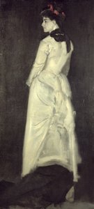 肉色和黑的和谐：路易斯乔普林小姐的肖像（1843-1933） 作者 詹姆斯·阿博特·麦克尼尔·惠斯勒