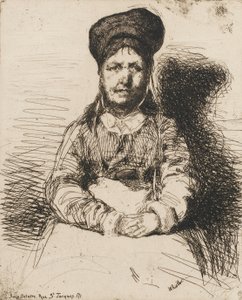 La Retameuse.来自大自然的十二幅蚀刻画之一 《法国套装》，1858年。 作者 詹姆斯·阿博特·麦克尼尔·惠斯勒