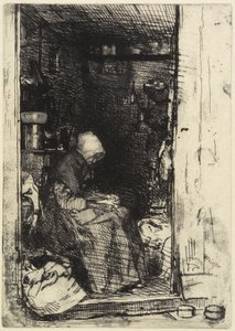 La Vieille aux Loques来自“来自大自然的十二幅蚀刻画” 作者 詹姆斯·阿博特·麦克尼尔·惠斯勒