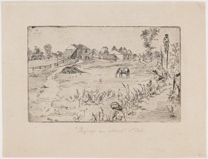 有马的风景，1859年。 作者 詹姆斯·阿博特·麦克尼尔·惠斯勒