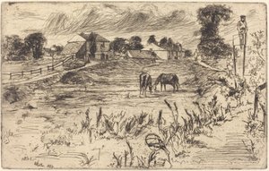 马的风景》，1859年。 作者 詹姆斯·阿博特·麦克尼尔·惠斯勒