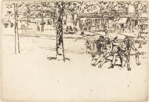 Le Boulevard Poissoniere, 1893. 作者 詹姆斯·阿博特·麦克尼尔·惠斯勒