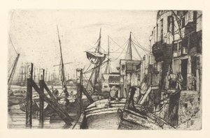 莱姆豪斯，1859年。 作者 詹姆斯·阿博特·麦克尼尔·惠斯勒