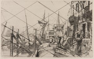 莱姆豪斯，1859年。 作者 詹姆斯·阿博特·麦克尼尔·惠斯勒