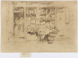 小杂货店，切尔西，约 1884-86 年（蚀刻版画；纸上墨水） 作者 詹姆斯·阿博特·麦克尼尔·惠斯勒