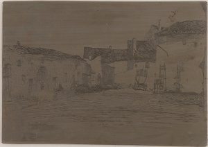 利弗敦。来自自然的十二幅蚀刻画之一，1858年。 作者 詹姆斯·阿博特·麦克尼尔·惠斯勒