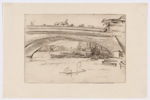 伦敦桥，约 1875 年（干点画；纸上墨水） 作者 詹姆斯·阿博特·麦克尼尔·惠斯勒