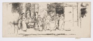 塞纳河街报摊，约 1892-93 年（蚀刻版画；纸上墨迹） 作者 詹姆斯·阿博特·麦克尼尔·惠斯勒