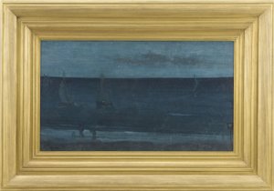 Nocturne：蓝色和银色 - 博格诺，1871-76 作者 詹姆斯·阿博特·麦克尼尔·惠斯勒