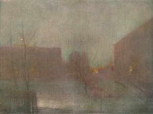 夜曲特拉法加广场切尔西·雪（1876 1903-1904）。 作者 詹姆斯·阿博特·麦克尼尔·惠斯勒