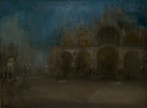 夜曲，蓝色和金色--威尼斯圣马可教堂》，1879-1903年 作者 詹姆斯·阿博特·麦克尼尔·惠斯勒