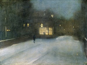 灰色和金色的夜曲：切尔西雪，1876年