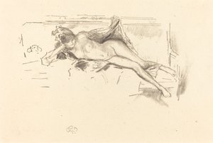 裸体模特，躺着，1893年。 作者 詹姆斯·阿博特·麦克尼尔·惠斯勒