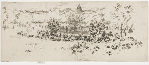 万神殿，卢森堡花园，c.1892-93（纸上蚀刻） 作者 詹姆斯·阿博特·麦克尼尔·惠斯勒