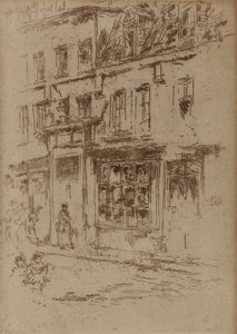 Petite Rue au Beurre，布鲁塞尔，1887年。 作者 詹姆斯·阿博特·麦克尼尔·惠斯勒