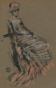 蜡笔肖像研究，19世纪，1903年 作者 詹姆斯·阿博特·麦克尼尔·惠斯勒