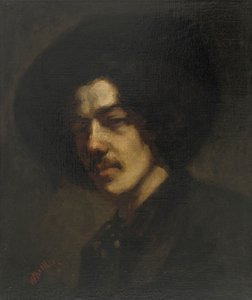 戴帽子的惠斯勒肖像，1857-1859。 作者 詹姆斯·阿博特·麦克尼尔·惠斯勒