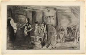 印刷，《铁匠铺》，选自泰晤士河上的蚀刻版画及其他主题，1861年 作者 詹姆斯·阿博特·麦克尼尔·惠斯勒