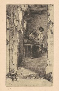 捡破烂的人，Quartier Mouffetard，巴黎，1858年。 作者 詹姆斯·阿博特·麦克尼尔·惠斯勒